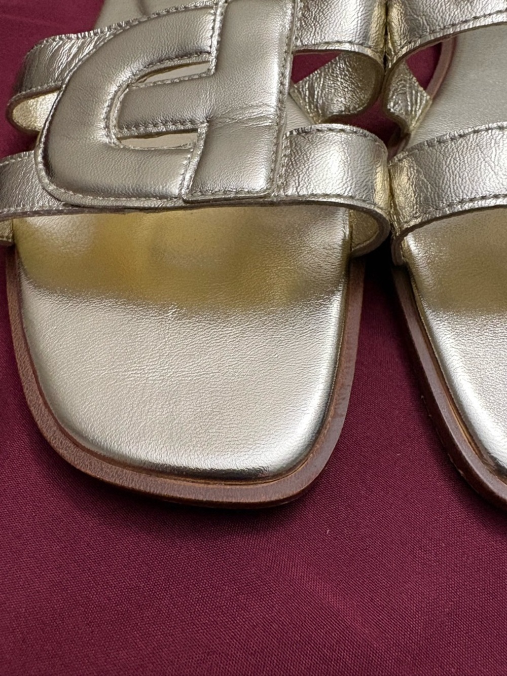 Cole Haan Gold Metallic Slide Mules - Picture 7 of 9